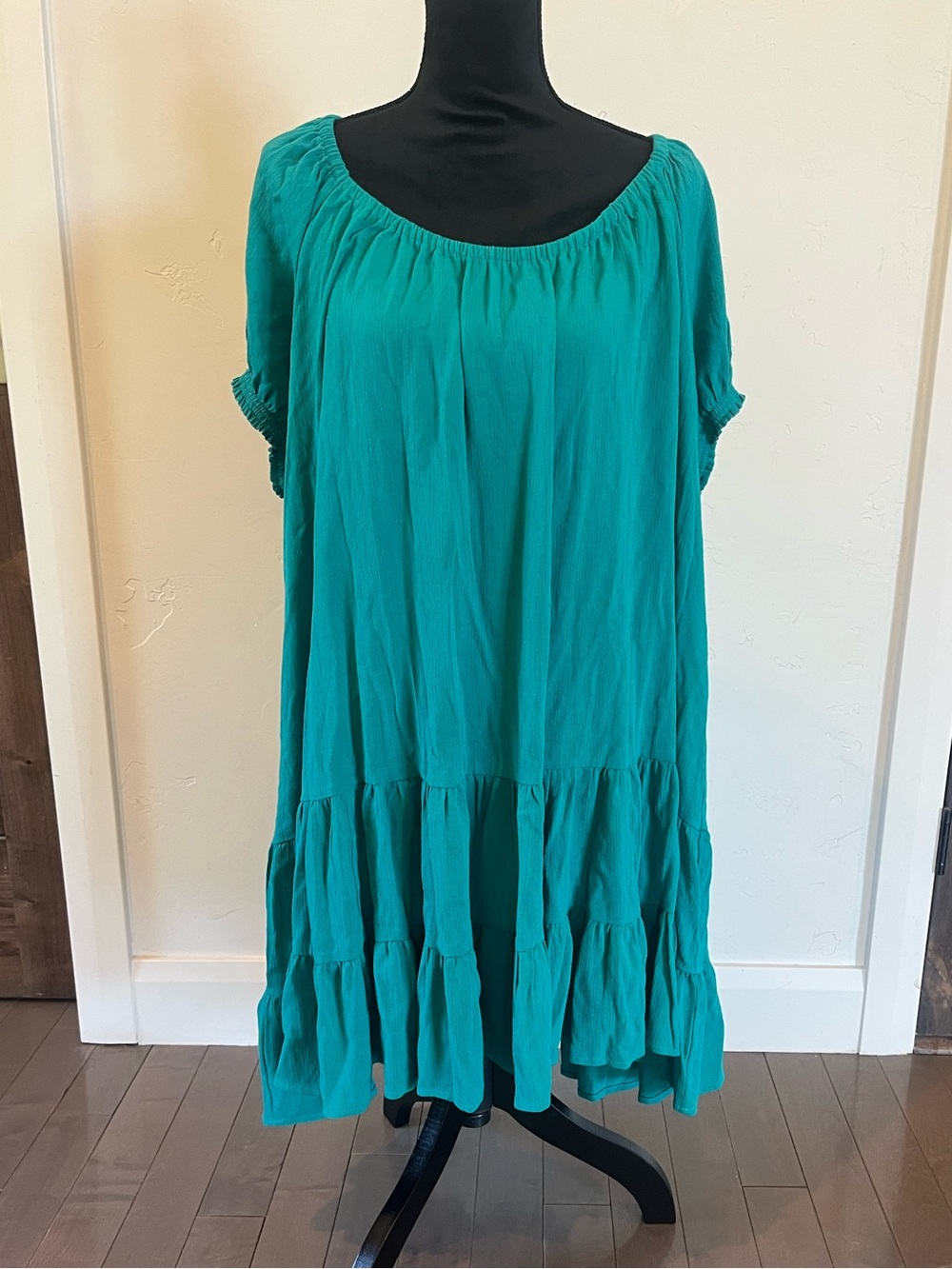 Torrid Teal Tiered Peasant Tunic Dress size 2 2X NWT